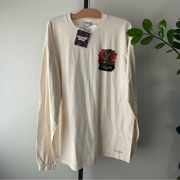 Crazy Shirts Dragon Graphic Print Long Sleeve Tee Tshirt Coconut Dyed XL Y2K - Picture 7 of 10